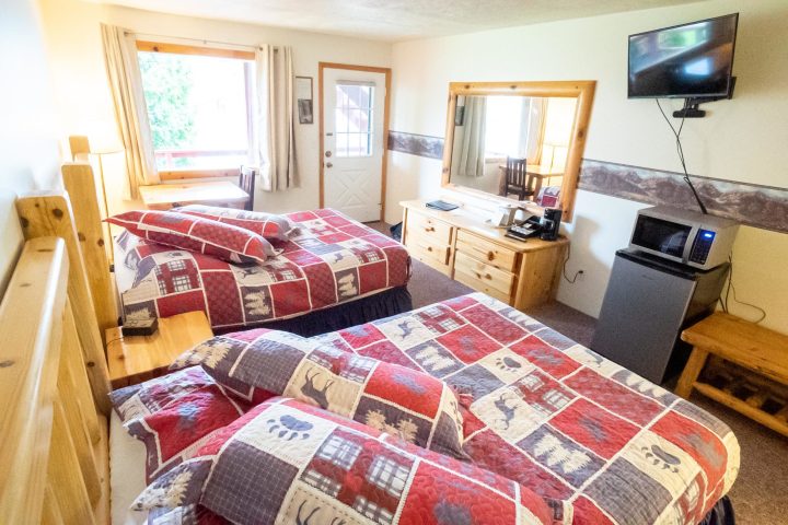 a double bed in a room